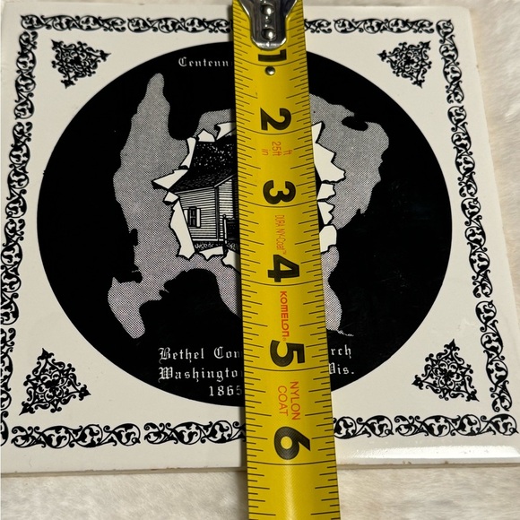 ViTG Black & White Tile Trivet Bethel Community Church Wash Island Wisconsin 90s - Picture 6 of 7